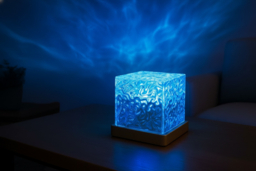 Portable LED Ocean Wave Sensory Lamp - 16-Colour Mood Light with Remote, USB Rechargeable, Crown or Square Style - thumbnail 5