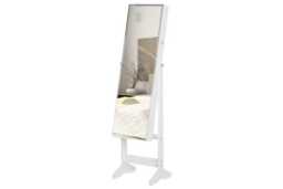 PRICE DROP! Full Length Freestanding Mirror - White MDF Frame, Lockable, Adjustable Angle, Modern Bedroom Style