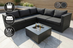 Modern Rattan 5 Seat Garden Corner Sofa Set with Ice Bucket Table - thumbnail 6