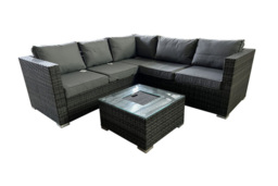 Modern Rattan 5 Seat Garden Corner Sofa Set with Ice Bucket Table - thumbnail 3