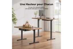 EcoFurnix Contemporary Walnut Electric Sit-Stand Desk - Height Adjustable, Alloy Steel, 120x80cm, Storage Drawers - thumbnail 4