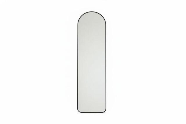Sleek Modern Arched Black Metal Floor Mirror with Full-Length Design - image 1