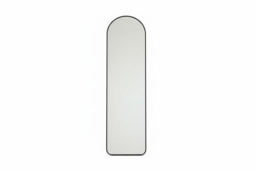 Sleek Modern Arched Black Metal Floor Mirror with Full-Length Design - thumbnail 5