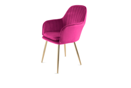 Genesis Velvet Muse Accent Chair in Taupe, Fuchsia Pink, or Grey - thumbnail 3