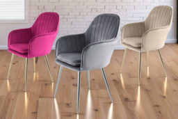 Genesis Velvet Muse Accent Chair in Taupe, Fuchsia Pink, or Grey - thumbnail 6