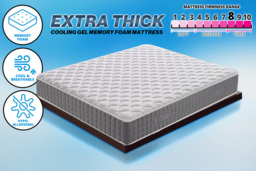 Extra Thick Cooling Gel Memory Foam Sprung Mattress - 6 Sizes - thumbnail 4
