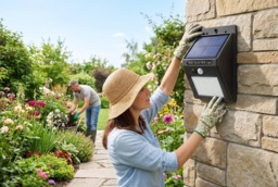 Solar LED Security Wall Light - Weatherproof Motion Sensor Outdoor Lamp