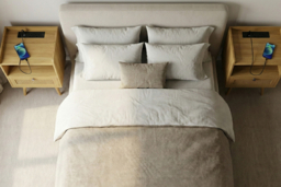 Set of 2 Bedside Tables with Rattan Accent Drawer, Charging Station & Storage Shelf - thumbnail 5