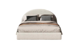 EARLY BIRD! Boucle Teddy Fleece Bed Frame & Base with Curved Headboard - Double or King - thumbnail 3