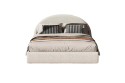 EARLY BIRD! Boucle Teddy Fleece Bed Frame & Base with Curved Headboard - Double or King - thumbnail 7