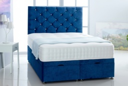 PRICE DROP! Velvet Ottoman Storage Bed with Lift-Up Mechanism - All Sizes - thumbnail 2