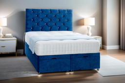 PRICE DROP! Velvet Ottoman Storage Bed with Lift-Up Mechanism - All Sizes - thumbnail 1