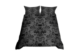 Floral Skull Duvet Cover Set - Soft Synthetic Fibre, Machine Washable, 4 Sizes, 6 Colours - thumbnail 7
