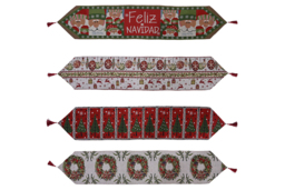 Festive Christmas Table Runner Decoration - Colourful, Durable, 180cm Traditional Centrepiece - thumbnail 1