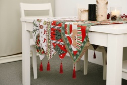 Festive Christmas Table Runner Decoration - Colourful, Durable, 180cm Traditional Centrepiece - thumbnail 2