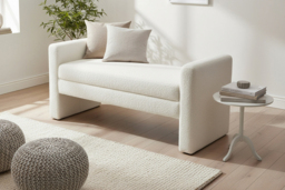 Teddy Upholstered H-Shaped Contemporary Bench - White