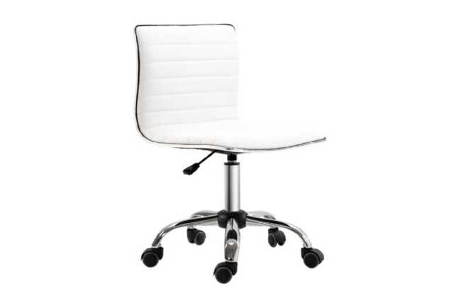 Ergonomic Faux Leather Office Chair - Adjustable Height, Armless, 360° Swivel, Lightweight - image 1