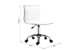 Ergonomic Faux Leather Office Chair - Adjustable Height, Armless, 360° Swivel, Lightweight - thumbnail 8