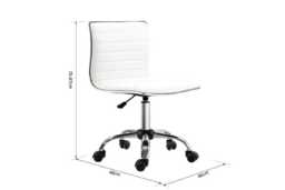 Ergonomic Faux Leather Office Chair - Adjustable Height, Armless, 360° Swivel, Lightweight - thumbnail 4