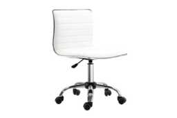 Ergonomic Faux Leather Office Chair - Adjustable Height, Armless, 360° Swivel, Lightweight