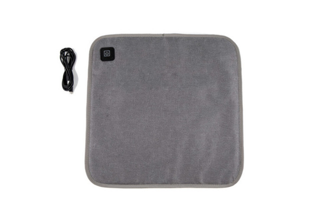 USB Heated Seat Cushion - Soft Grey, Anti-Slip, Adjustable Warmth (Cushion Only or Cushion & Back) - image 1