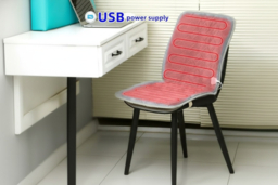 USB Heated Seat Cushion - Soft Grey, Anti-Slip, Adjustable Warmth (Cushion Only or Cushion & Back) - thumbnail 6