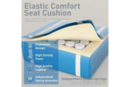 EcoFurnix Ergonomic Office Chair with Massage Lumbar & Adjustable Footrest - Modern Blue, Multi-Scenario Support - thumbnail 8