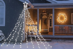 LED Waterfall Solar Pre-Lit Christmas Tree String Lights - Outdoor & Indoor, 11.8ft, 3 Colours - thumbnail 2