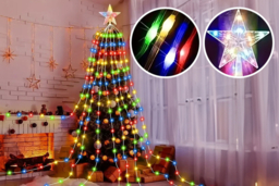 LED Waterfall Solar Pre-Lit Christmas Tree String Lights - Outdoor & Indoor, 11.8ft, 3 Colours - thumbnail 7