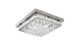 Square Crystal LED Flush Mount Ceiling Light, 30W