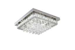 Square Crystal LED Flush Mount Ceiling Light, 30W - thumbnail 5
