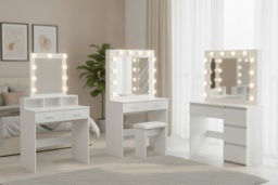 Dressing Table with Lit Mirror and Storage - 3 Options - thumbnail 2