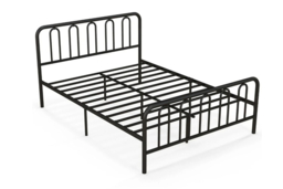 King Size Metal Bed Frame with Storage Headboard and Charging Ports - thumbnail 7