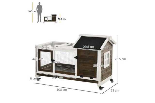 Rabbit Hutch & Small Pet Cage - Portable Indoor/Outdoor Home for Rabbits, Ferrets, Guinea Pigs - Easy Clean, Secure & Spacious - image 1