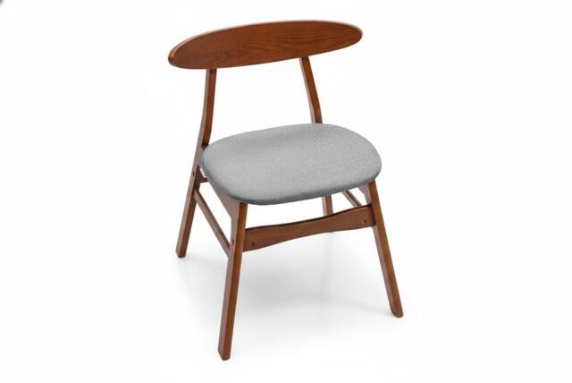 Set of 2 Mid-Century Dining Chairs with Walnut Wood Legs - image 1