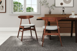 Set of 2 Mid-Century Dining Chairs with Walnut Wood Legs - thumbnail 7