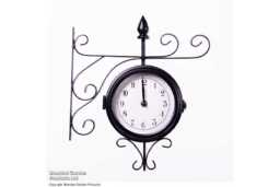 Sedgewick Double-Sided Vintage Metal Wall Clock - Powder-Coated Steel, Weatherproof, 29cm, Classic Wall Art Decor - thumbnail 4