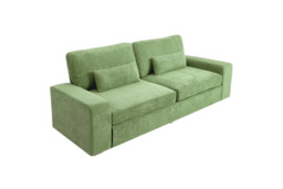 2-Seater Chenille Upholstered Sofa with Pillows - Green, Grey or Blue - thumbnail 4
