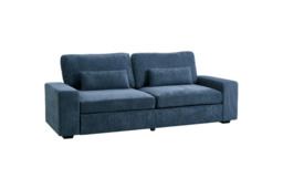 2-Seater Chenille Upholstered Sofa with Pillows - Green, Grey or Blue