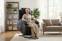 HOMCOM Black Faux Leather Power Lift Recliner Sofa Chair - Modern 1-Seater Massage Armchair - thumbnail 2