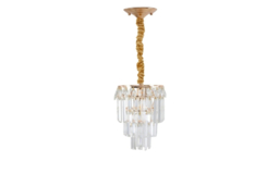 Gold Pendant Light with Crystal Lampshade - thumbnail 5