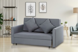 Modern Grey Fabric 2-Seater Sofa Bed with Storage - thumbnail 2