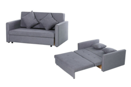 Modern Grey Fabric 2-Seater Sofa Bed with Storage - thumbnail 5