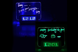 3in1 Digital Alarm Clock Memo Board & LED Night Light - Modern Multi-Function Desk Decor