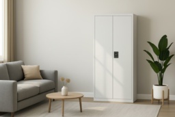 Vinsetto Contemporary Steel Storage Cabinet - Lockable, Adjustable Shelves, Wall-Mount, Modern Living Room Storage - thumbnail 1