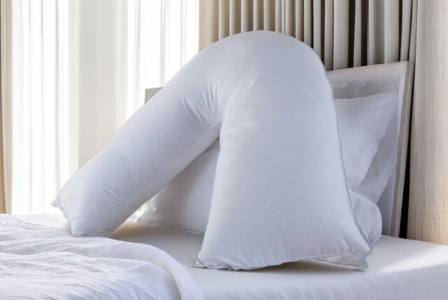 Orthopaedic V-Shaped Support Pillow - Extra-Filled Hollowfibre, Machine Washable, 7 Colour Options - image 1