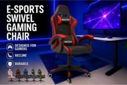 Ergonomic PU Leather Gaming & Office Chair - Esports Racing Style, Adjustable Armrests, Lumbar Support, Reclining 135°, 360° Swivel - thumbnail 6