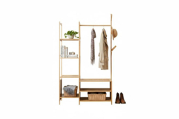 Multifunctional Coat Rack with Hanging Rod, Shelves and Hooks - thumbnail 7