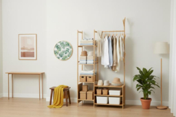 Multifunctional Coat Rack with Hanging Rod, Shelves and Hooks - thumbnail 8
