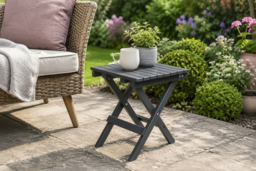 HDPE Folding Garden Side Table - Weather-Resistant, Portable, Modern Grey - thumbnail 5
